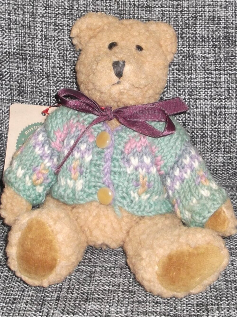 Boyds’ Bears vintage bear with knit cardigan sweater NWT